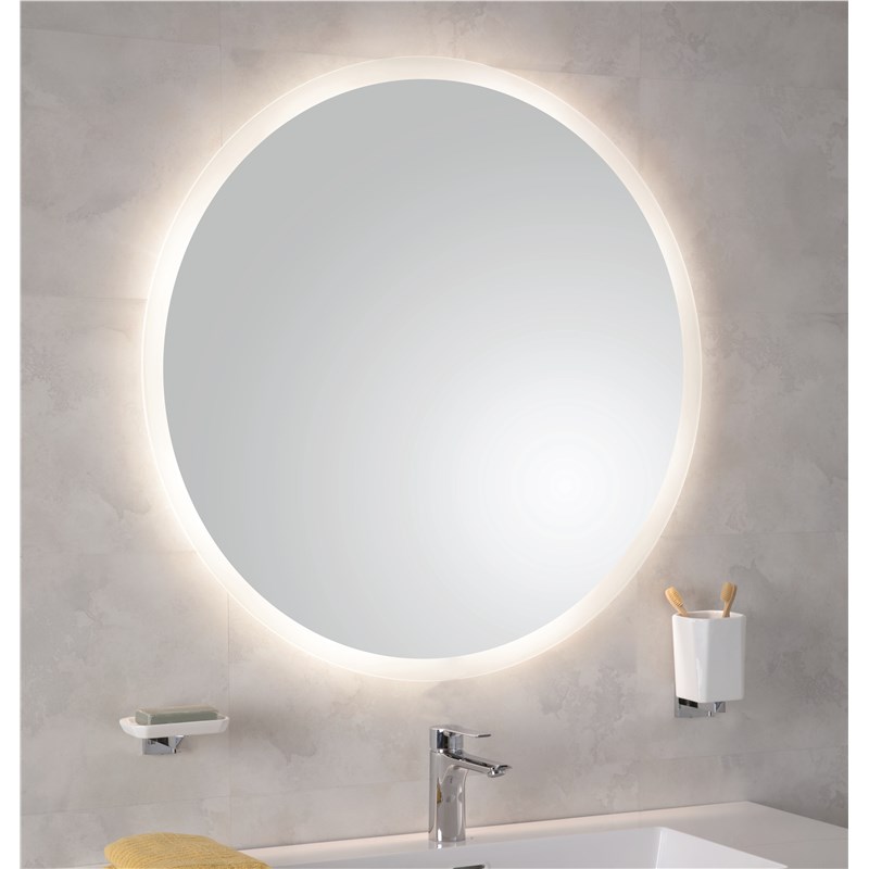 Specchio tondo retroilluminato diam cm 80 con cornice sabbiata led 