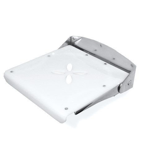 Sedile doccia in acciaio e plexiglass