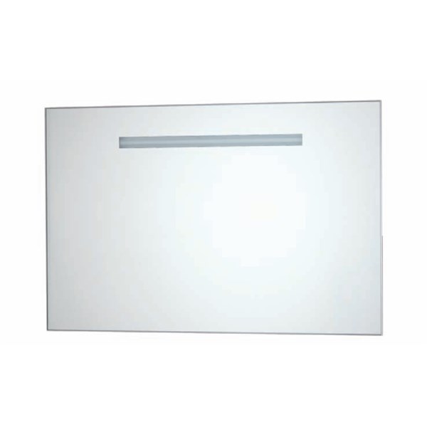 Specchio retroilluminato LED, cornice cromata, luce diffusa