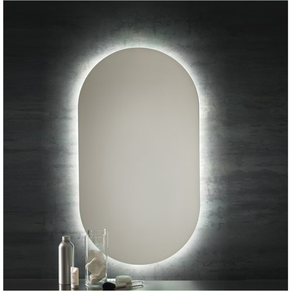 Specchio sagomato ovale con led retroilluminato /o senza led 